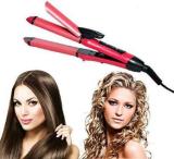 Stovac Sales 2 in 1 Hair Beauty Set | Electric and Professional Hair Curler And Hair Straightener (Multi-Colour) 2 in 1 Hair Hair Straightener Hair Straightener (Pink)