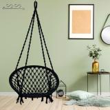 Patiofy Wooden Swing Chair/ Jhula Indoor/ Swing for Home/Swing for Adults Outdoor Wooden Cotton Large Swing (Black, DIY(Do-It-Yourself))