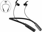 Worricow Extra Bass Wireless Bluetooth Neckband Earbud Headset Sports Running Sweatproof Bluetooth Gaming (Black, In the Ear)