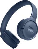 JBL Tune 520 BT 57Hr Playtime, Pure Bass, Multi Connect Bluetooth Headset, BT 5.3LE Bluetooth (Blue, On the Ear)