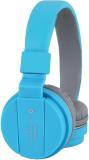 RECTITUDE Wireless Bluetooth Headphone Headset with FM and SD Card Slot for Music, Calling Bluetooth & Wired (Blue, On the Ear)