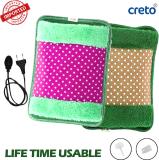 CRETO Quick Warming High Quality Velvet Fur Pocket Gel Pad Pack of 2 Electric 1 L Hot Water Bag (Multicolor)