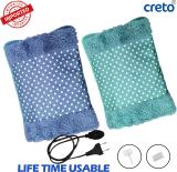 CRETO Pack of 2 Extra Soft Velvet Fur Hot Water Bag , Pain Relief Warm Bag, Electric 1 L Hot Water Bag (Multicolor)