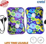 CRETO Pack of 2 Rechargeable Electric Heating Pad Gel Full Body Pain Relief Electric 1 L Hot Water Bag (Multicolor)