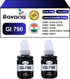 Ravaria GI 790 Ink For Canon G1000 G1010 G1100 G2000 G2002 G2010 G2012 G3000 G3010 G4000 Black - Twin Pack Ink Bottle