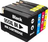 INKTECH 955 XL Ink Cartridge For Use In OfficeJet Pro 7740, 8210, 8216, 8700, 8710, 8715 Black + Tri Color Combo Pack Ink Cartridge