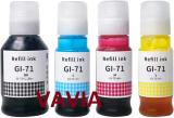 vavia GI-71 / 71 Refill Ink Replacement for Canon Pixma G1020, G2020, G2021, G2060, Black + Tri Color Combo Pack Ink Bottle