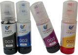 UV EP 003 Refill Ink Compatible For L3100, L3101, L3110, L3112 SERIES - 65ML EACH Black + Tri Color Combo Pack Ink Bottle