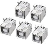 Haedlink Officejet-Laserjet Printer USB Connectors Ports (5Pcs) Type B Female 4 Pin Plug White Ink Toner