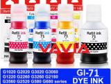 vavia GI-71 Ink For Canon Pixma G1020, G2020, G2021, G2060, G3020, G3060 Black + Tri Color Combo Pack Ink Bottle