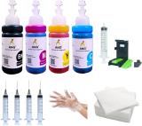 Ang Refill Ink for Desk Jet 1111, 1112, 2131, 2132, 2621, 2622, 2623, Full Set Black + Tri Color Combo Pack Ink Bottle