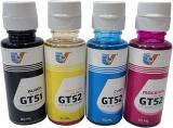 uv infotech GT51/GT52 Refill Ink Compatible For DeskJet GT5810 GT5811 GT5820 GT5821 Printers Black + Tri Color Combo Pack Ink Bottle