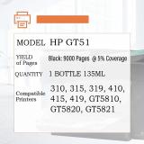 FTC 1fc Ink Compatible For HP 310,315,319,410,415,416,419,GT5810,GT5820,GT5821 Black Ink Bottle