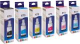 GoInk Dye Ink Epson T673 / 673 Compatible For Epson L805,L800,L1800,L850,L810,L18050 Black + Tri Color Combo Pack Ink Bottle