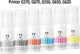 vavia GI 73 Ink Bottle for Pixma G570,G670, G550, G650,G620 Printer Black + Tri Color Combo Pack Ink Bottle