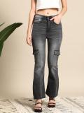 Mast & Harbour Flared Women Grey Jeans