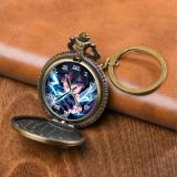 GT Gala Time Antique Bronze Pocket-Watch Anime Sasuke Print Dial Metallic Car Bike Home Key Chain