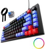 Kreo Hive RGB Gaming Mechanical Keyboard, RGB Keyboards, Braided Cable, Led Keyboard Wired USB Gaming Keyboard (3 Colour Keycaps, Blue Switches, RGB Backlight)