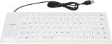 FKU 85 Keys Flexible Keyboard USB Interface Foldable and Dustproof Waterproof Wired USB Laptop Keyboard (White)