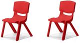 KITHANIA Baby Kids Chair Strong and Durable Kids Plastic School Home Study Chair 2 PC Plastic Chair (Finish Color - RED, Pre-assembled)