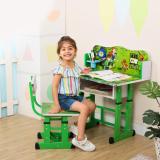 PNASGL Kids study Desk & Chair with Adjustable Height (Blue) Wood Metal Desk Chair (Finish Color - Green, DIY(Do-It-Yourself))