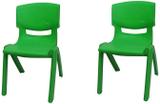 KITHANIA Baby Kids Chair Strong and Durable Kids Plastic School Home Study Chair 2 PC Plastic Chair (Finish Color - GREEN, Pre-assembled)