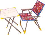 Demya king of steel , 3D TABLE CHAIR SET FOR KIDS (UNIQUE HANDLE DESIGN) Metal Desk Chair (Finish Color - BLUE, Pre-assembled)