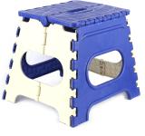 JUNIOR JOE 12 Inches Kids Portable Collapsible Plastic Folding Step Stool With Handle for Bathroom Bedroom Kitchen Stool Plastic Picnic Table (Finish Color - Blue-Cream, Pre-assembled)