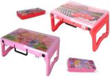 HALSEY Plastic Kids Study Desk- Portable Light Weight Desk-Foldable Study Desk Plastic Study Table (Finish Color - Red & Pink, Pre-assembled)