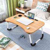 The Haridham Enterprise Multi-Purpose Laptop Desk for Study and Reading with Fold able Non-Slip Legs Wood Portable Laptop Table (Finish Color - WOODEN, Pre Assembled)