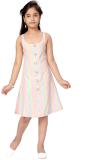 Yk Girls Midi/Knee Length Party Dress (Multicolor, Sleeveless)