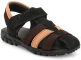 Tuskey Boys Velcro Strappy Sandals (Black , 16 Years and Above)