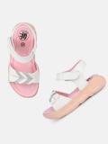 Yk Girls Velcro Flats (White , 6-6.5 Years)