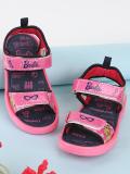 kidsville Barbie Girls Velcro Strappy Sandals (Purple , 5 Years)