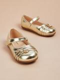 Fame Forever by Lifestyle Girls Velcro Ballerinas (Gold)