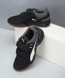 PUMA Boys & Girls Velcro Badminton Shoes (Black)