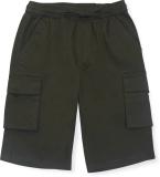 GINI & JONY Short For Boys Casual Solid Cotton Blend (Dark Green, Pack of 1)