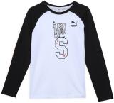 PUMA Boys & Girls Printed Pure Cotton Regular T Shirt (White, Pack of 1)