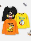 YK Disney Boys Cartoon Cotton Blend Regular T Shirt (Multicolor, Pack of 3)