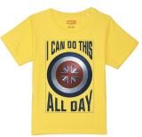 MARVEL BY MISS & CHIEF Boys Typography, Printed Pure Cotton Regular T Shirt (Yellow, Pack of 1)