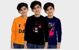 Gkidz Boys Printed Cotton Blend Regular T Shirt (Multicolor, Pack of 3)