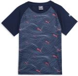 PUMA Boys Printed Polyester Regular T Shirt (Blue, Pack of 1)