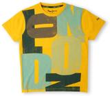 Pepe Jeans Boys Printed Pure Cotton Regular T Shirt (Yellow, Pack of 1)