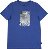 PUMA Boys Printed Pure Cotton Regular T Shirt (Blue, Pack of 1)