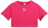 PUMA Girls Solid Cotton Blend Oversized T Shirt (Pink, Pack of 1)