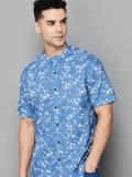 MELANGE Men Printed A-line Kurta (Blue)