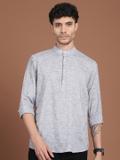 ANOUK Men Solid Straight Kurta (Grey)