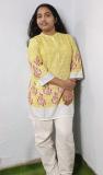 GAMMA Women Printed A-line Kurta (Yellow)