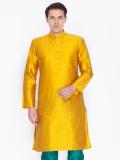 VASTRAMAY Men Solid Straight Kurta (Gold)