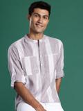 Sangria Men Self Design A-line Kurta (White)